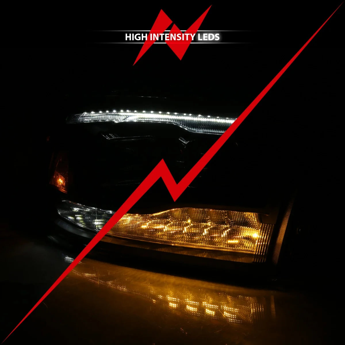 Anzo 111441 Black Switchback Projector Headlights (2010-2018 6.7L Cummins, 2014-2018 3.0L EcoDiesel)