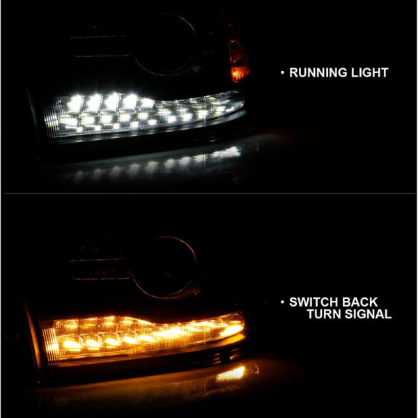 Anzo 111489 Black Plank Style Switchback Projector Headlights With Halo (2010-2018 6.7L Cummins, 2014-2018 3.0L EcoDiesel)