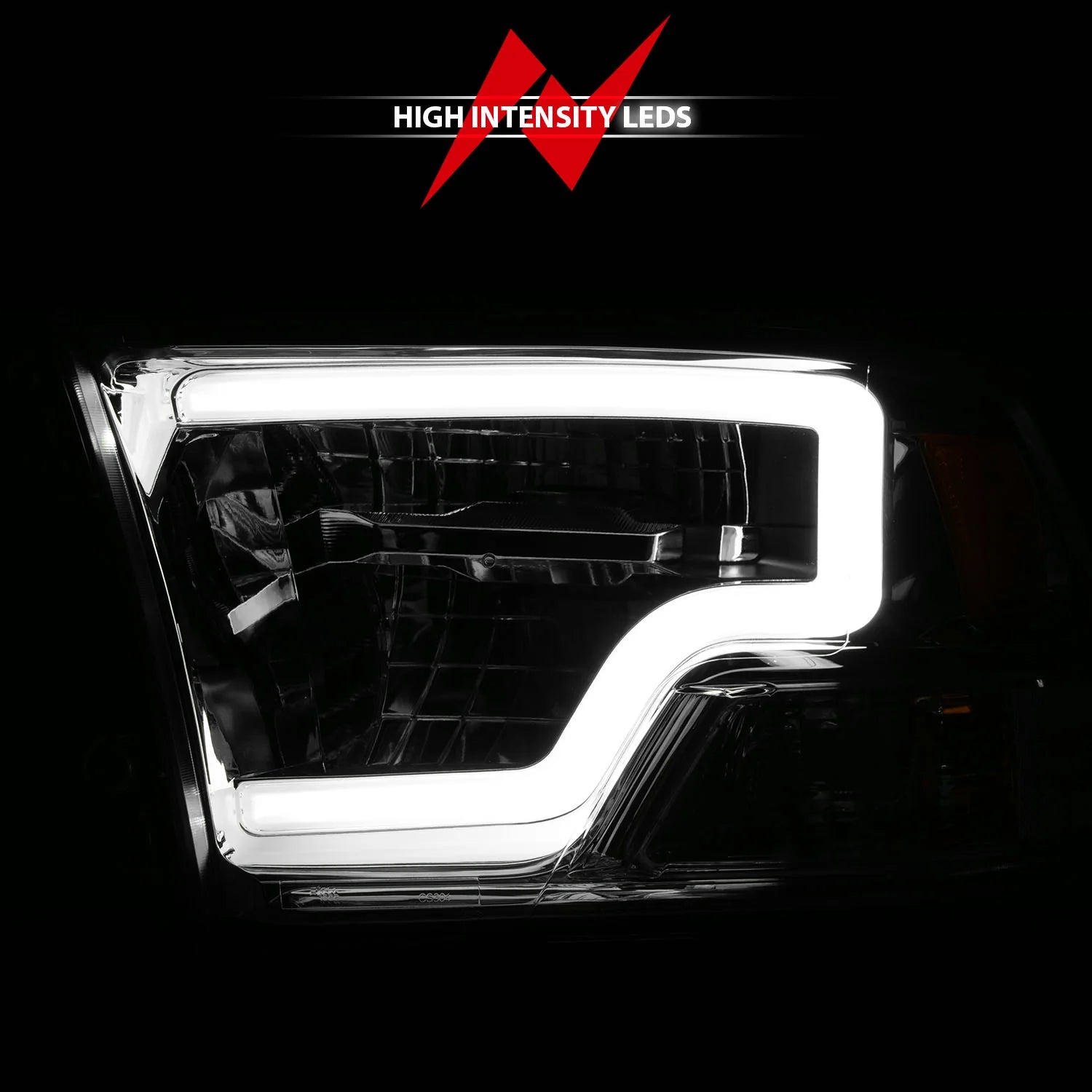 Anzo 111540 Chrome Plank Style Projector Headlights (2010-2018 6.7L Cummins, 2014-2018 3.0L EcoDiesel)