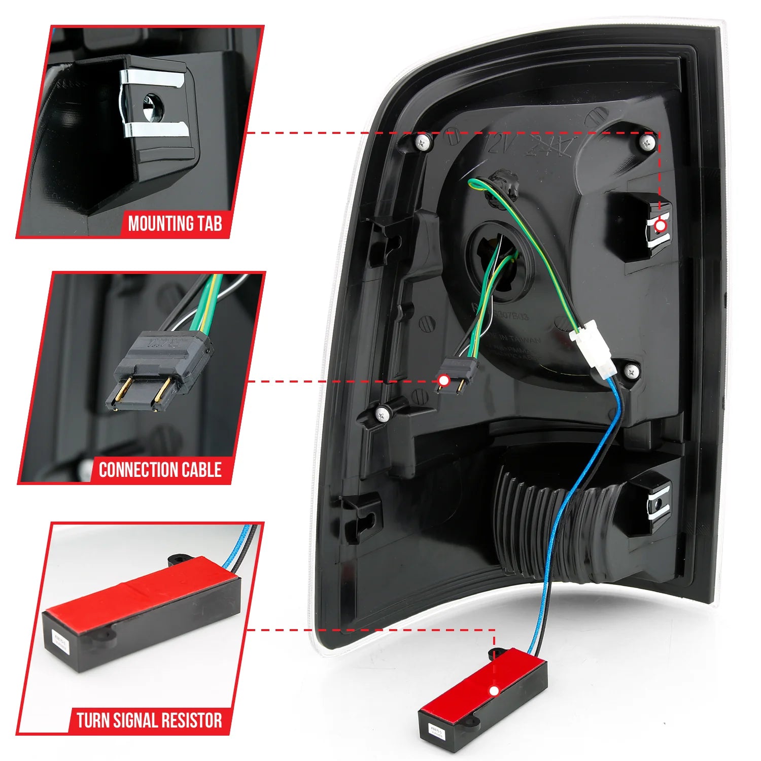 Anzo 311318 Black Plank Style LED Tail Lights (2010-2018 6.7L Cummins, 2014-2018 3.0L EcoDiesel)