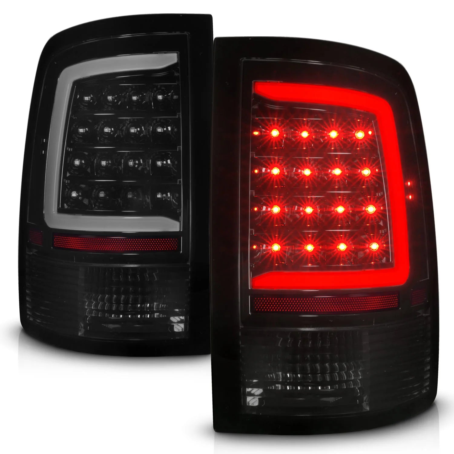 Anzo 311453 Smoked LED Tail Lights With Sequential Turn Signal (2010-2018 6.7L Cummins, 2014-2018 3.0L EcoDiesel)