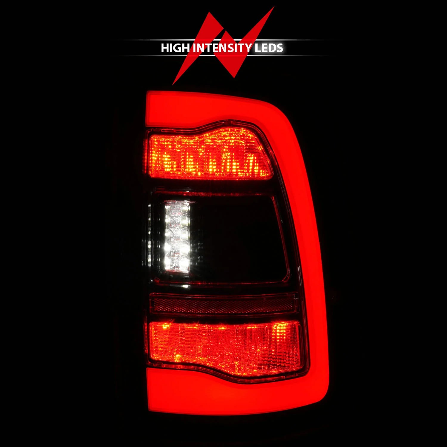 Anzo 311469 Black LED Tail Lights With Sequential Turn Signal (2010-2018 6.7L Cummins, 2014-2023 3.0L EcoDiesel)