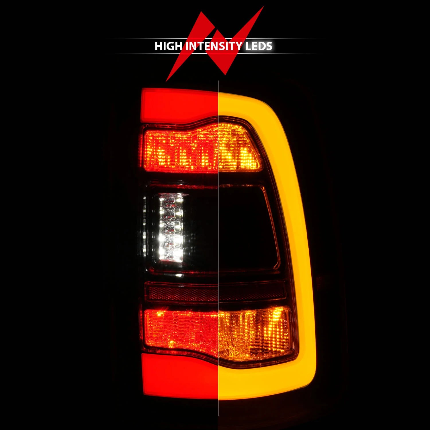 Anzo 311471 Black LED Tail Lights With Amber Sequential Signal (2010-2018 6.7L Cummins, 2014-2023 3.0L EcoDiesel)