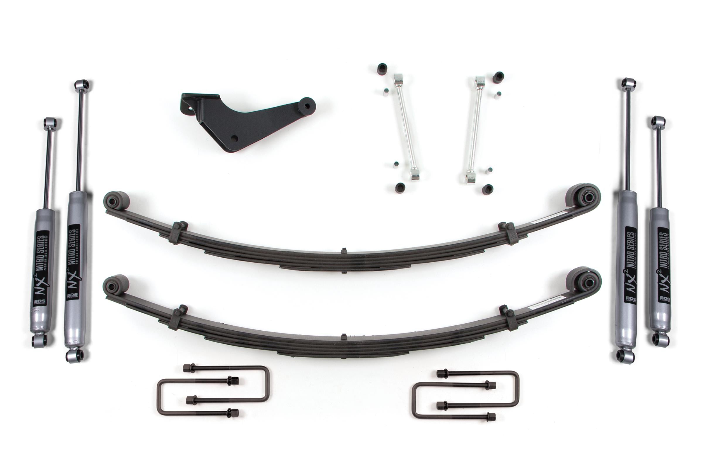 2 Inch Leveling Kit Ford F250/F350 Super Duty 99-04 4WD Square Front U Bolt Fox 2.0 Performance Shocks