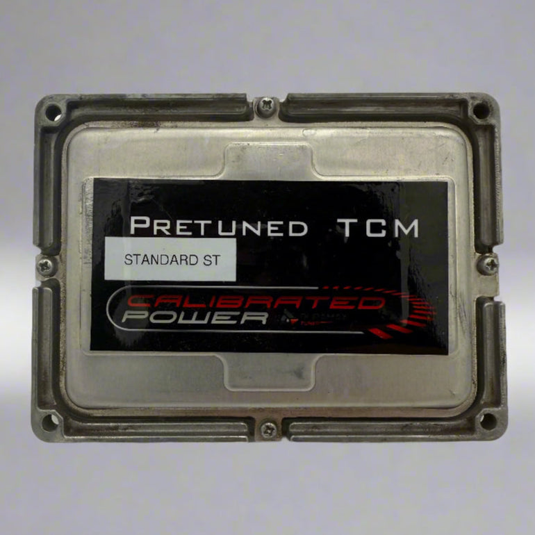 Pretuned TCM module with branding on a gray background