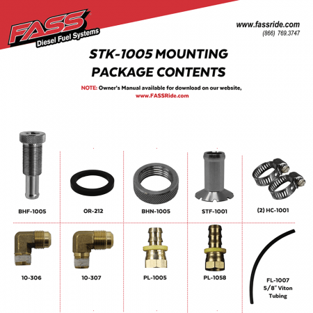 FASS FASS STK1005 Diesel Fuel Bulkhead and Viton Suction Tube Kit - Diesel Performance Part