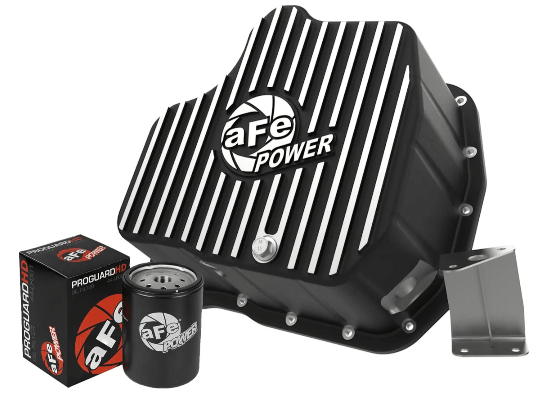 AFE 46 - 71080B Street Series Deep Engine Oil Pan (Black & Milled) | Duramax - Southern Diesel Supply