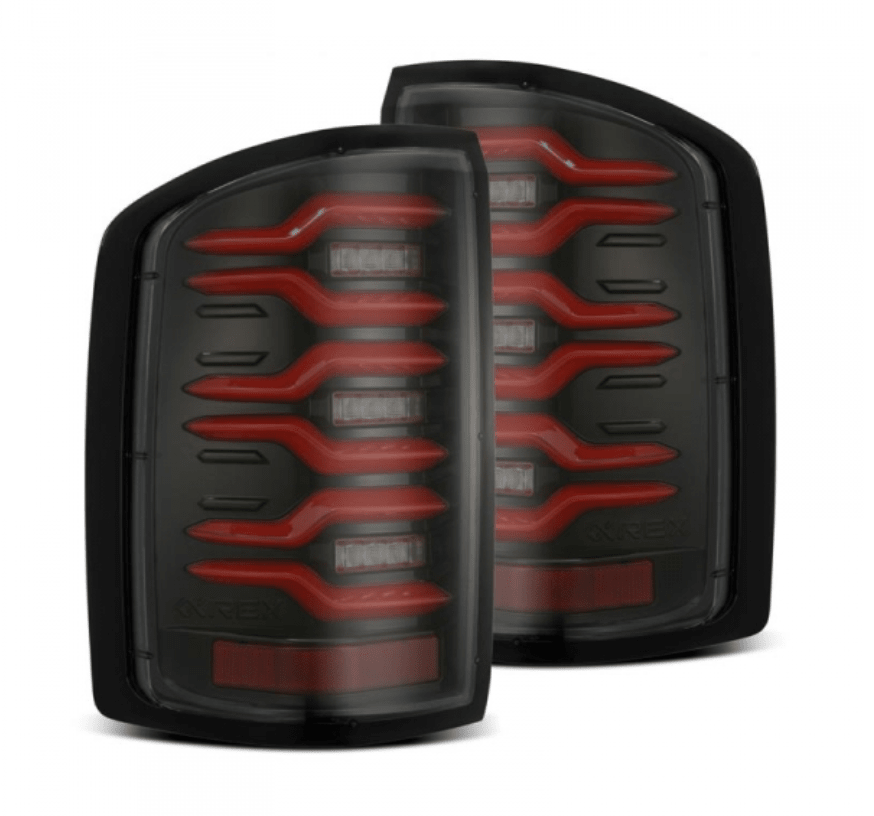 AlphaRex 630050 Luxx - Series Black/Red LED Tail Lights - Southern Diesel Supply