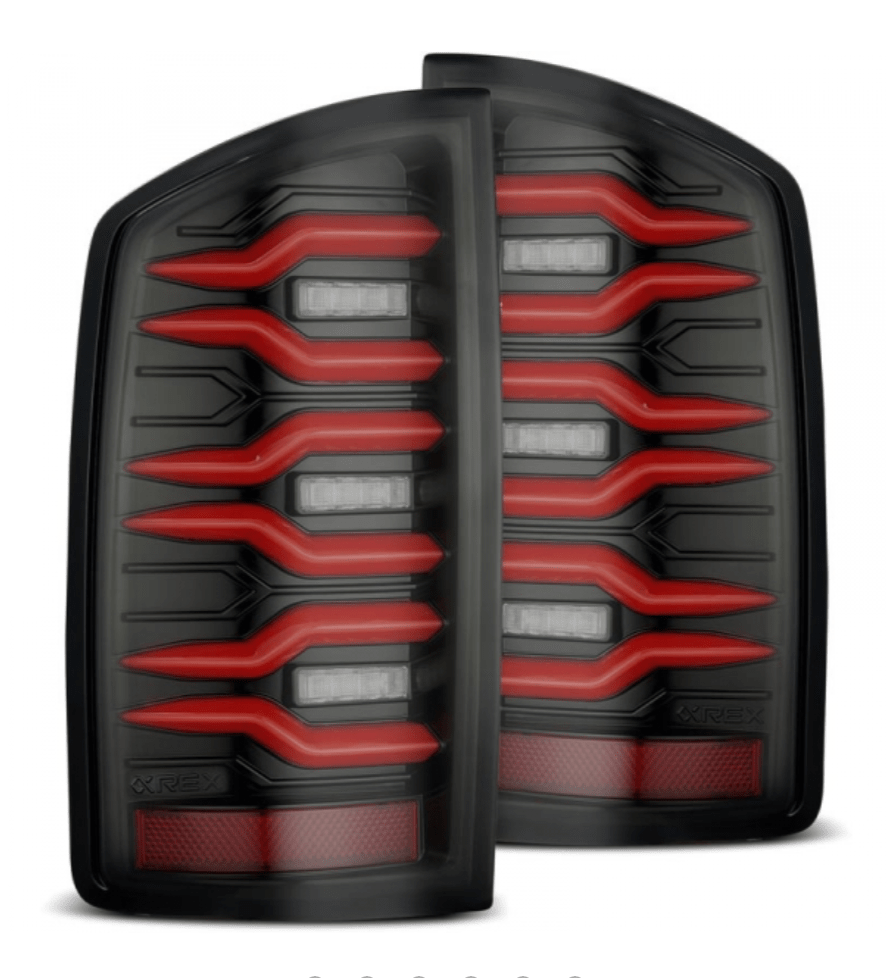 AlphaRex 641030 Luxx - Series Black/Red LED Tail Lights - Southern Diesel Supply