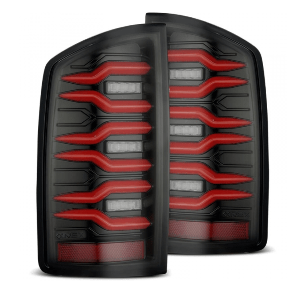 AlphaRex 641060 Luxx - Series Black/Red LED Tail Lights - Southern Diesel Supply