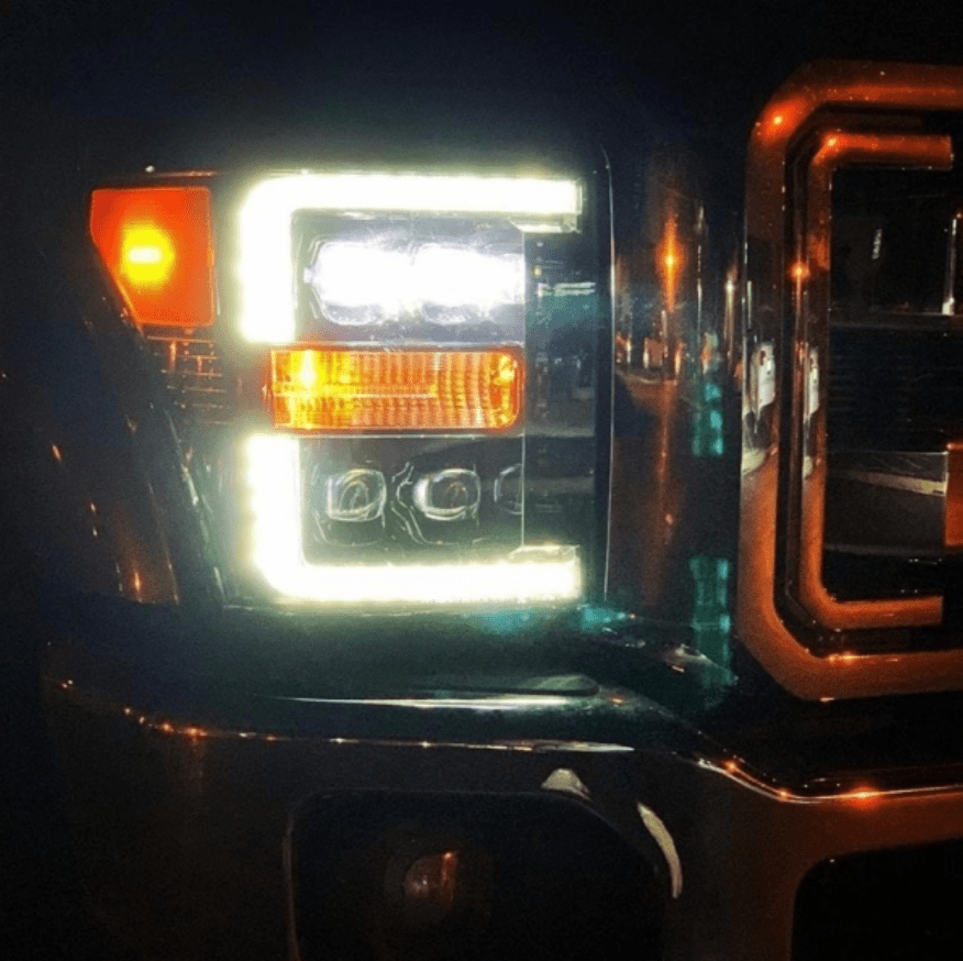 AlphaRex 880149 Nova - Series Gloss Black LED Projector Headlights - Southern Diesel Supply