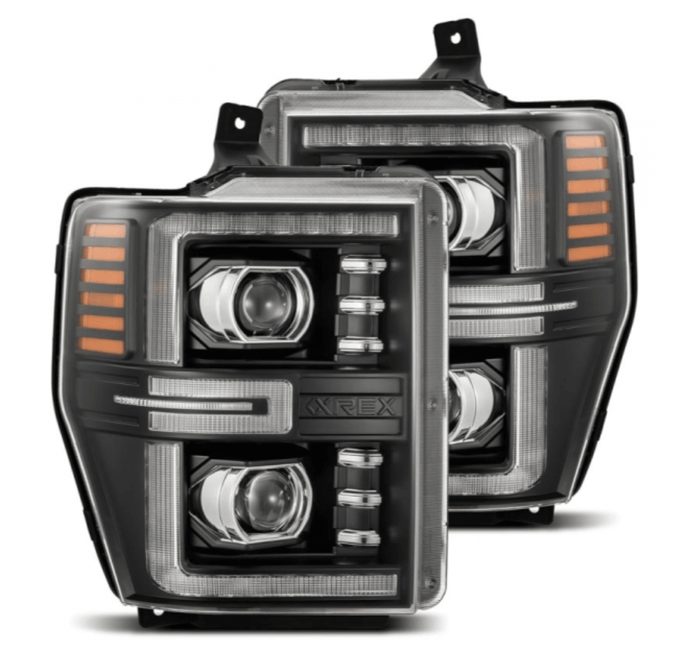 AlphaRex 880312 Luxx - Series Black LED Projector Headlights - Southern Diesel Supply