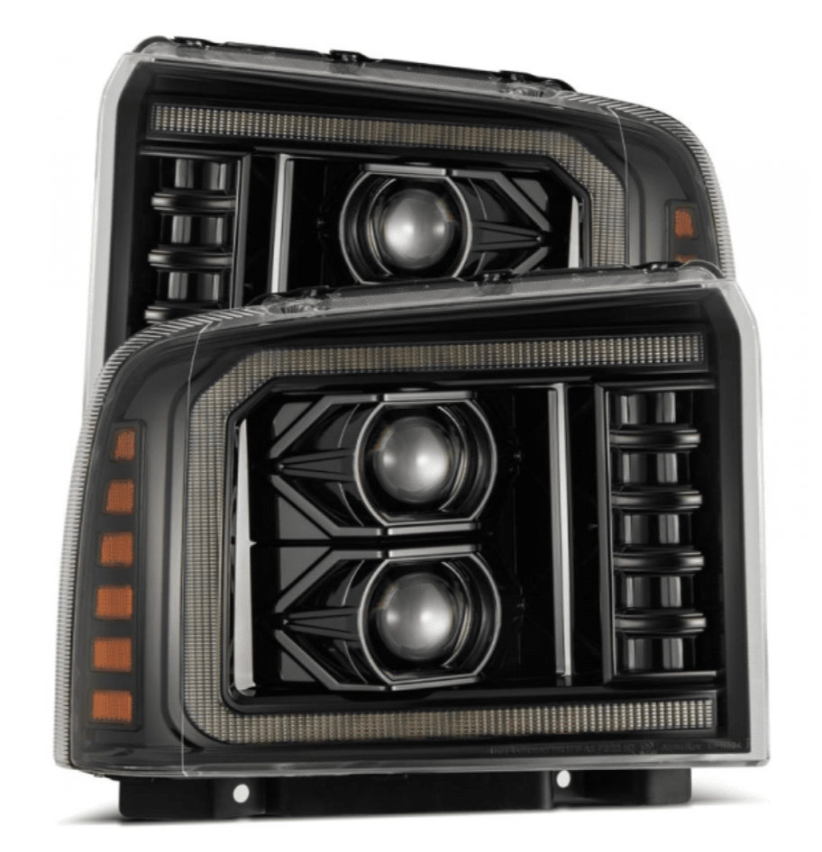 AlphaRex 880316 Luxx - Series Alpha - Black LED Projector Headlights - Southern Diesel Supply