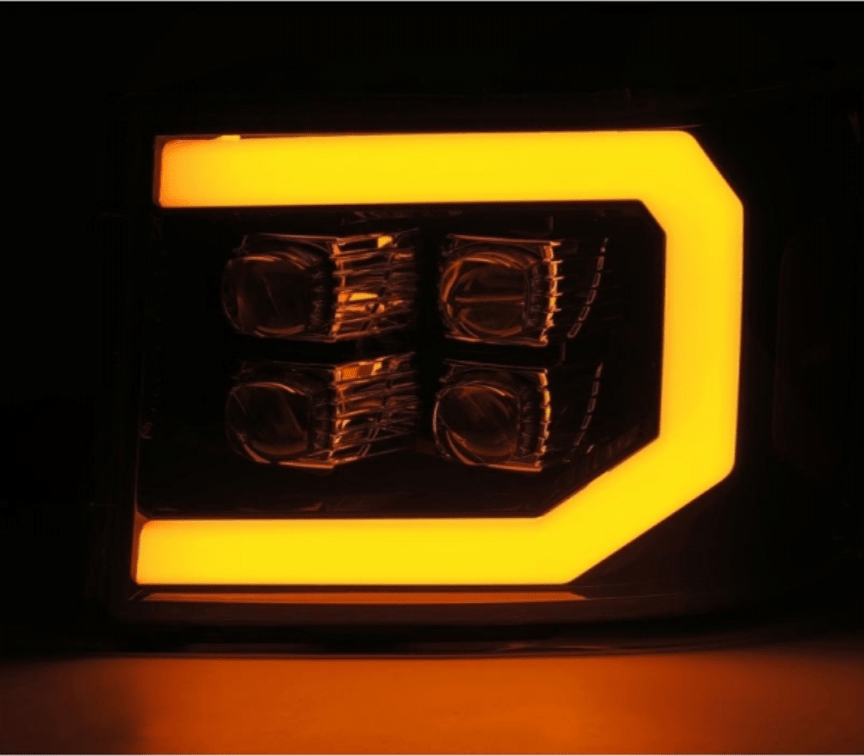 AlphaRex 880609 Nova - Series Gloss Black LED Projector Headlights - Southern Diesel Supply