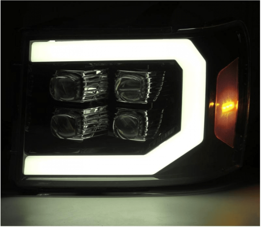 AlphaRex 880609 Nova - Series Gloss Black LED Projector Headlights - Southern Diesel Supply