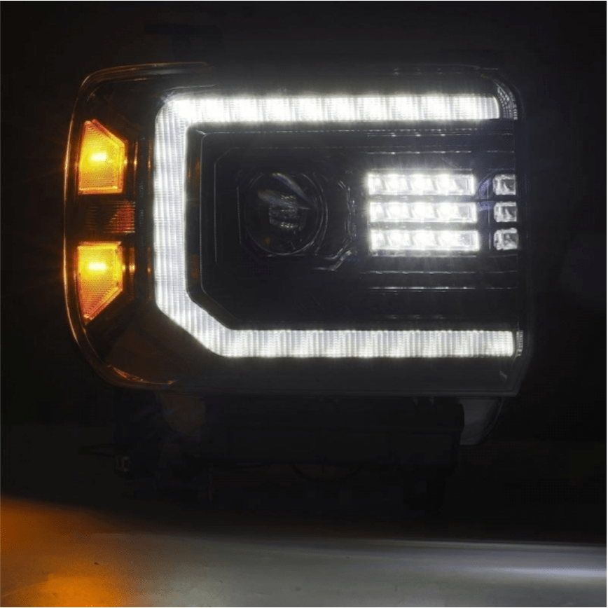 AlphaRex 880614 Luxx - Series Alpha - Black LED Projector Headlights - Southern Diesel Supply