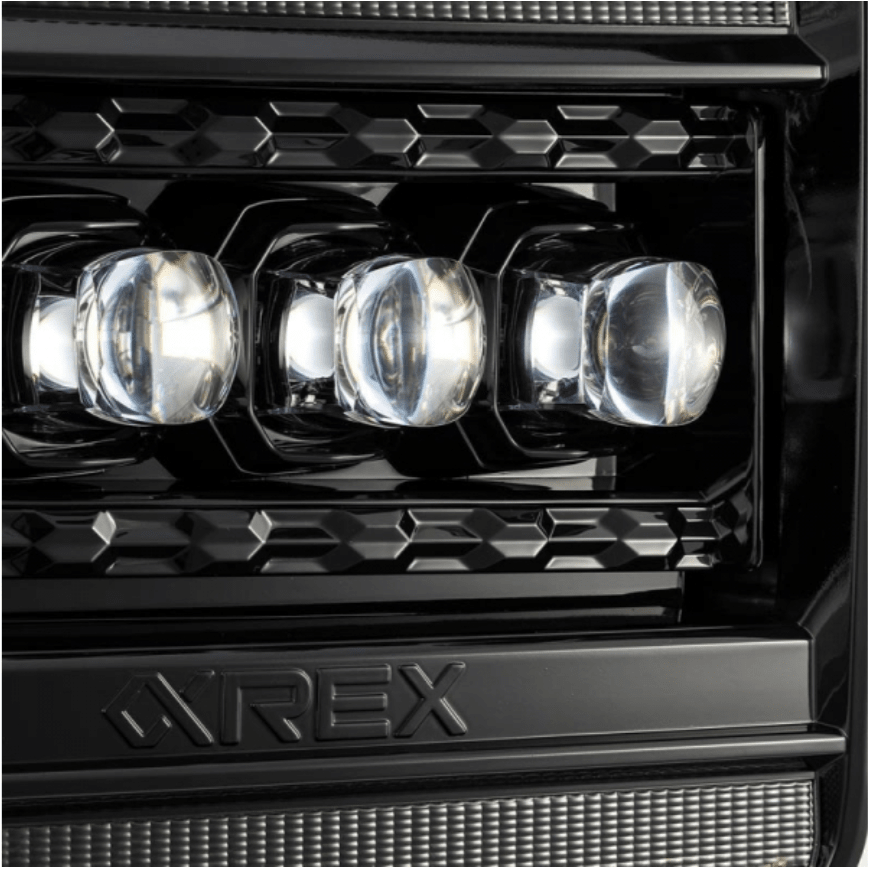 AlphaRex 880616 Nova - Series Alpha - Black LED Projector Headlights - Southern Diesel Supply
