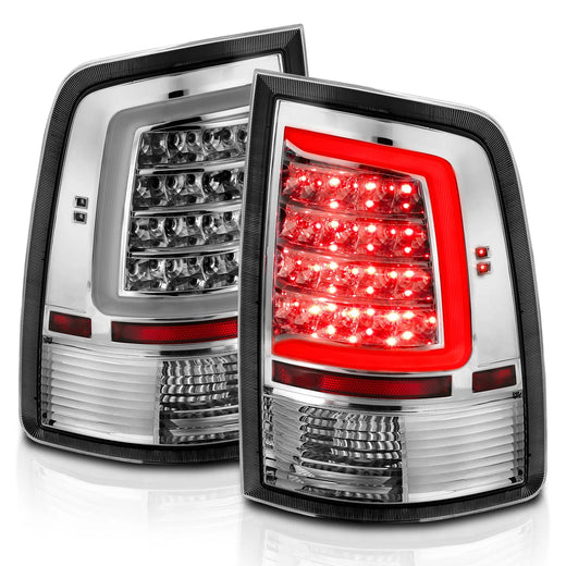 Anzo 311320 Chrome Plank Style LED Tail Lights (2010-2018 6.7L Cummins, 2014-2018 3.0L EcoDiesel)