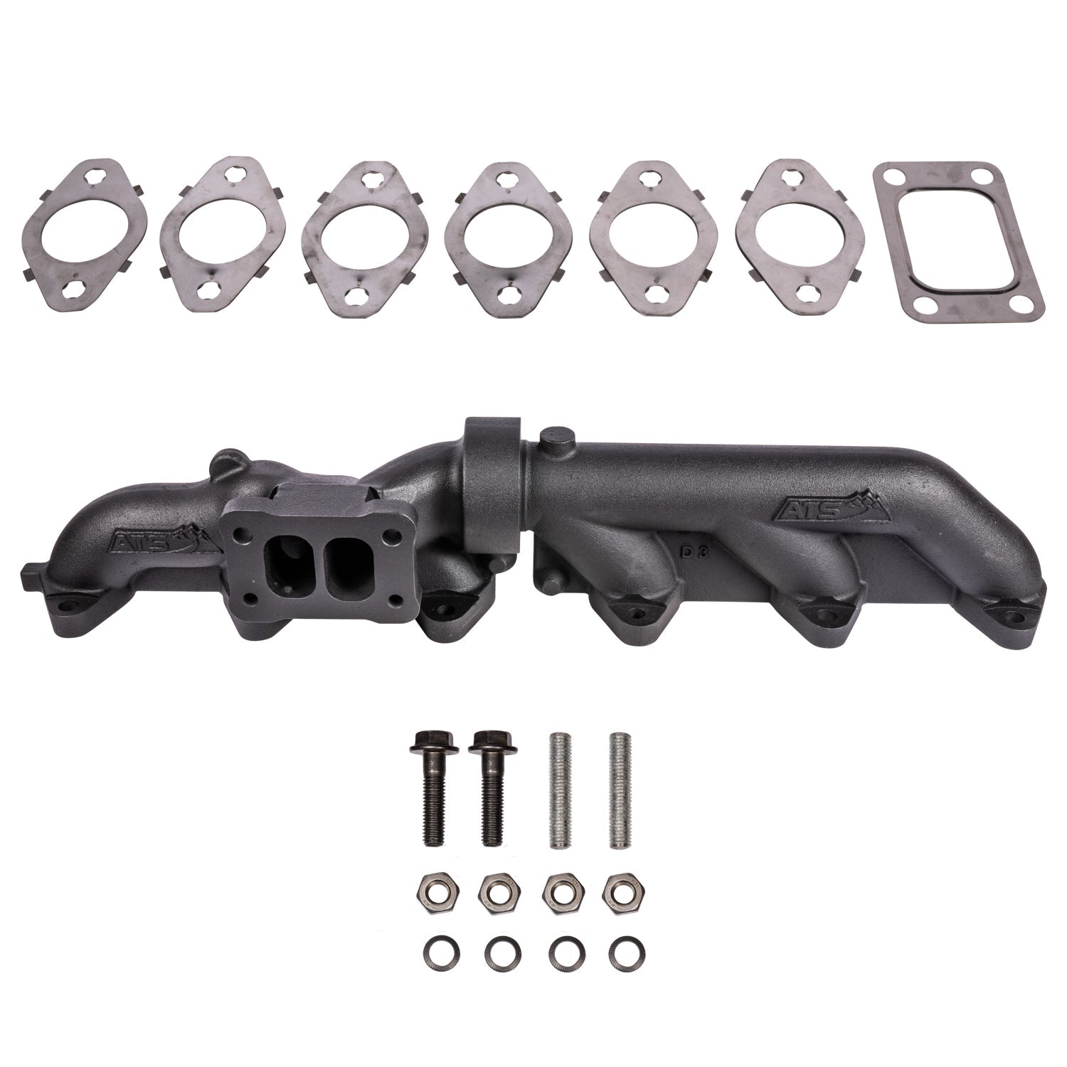 ATS Diesel Performance ATS 204 - 920 - 2272 Pulse Flow Exhaust Manifold Kit Fits 2003 - 2007 5.9L Cummins 2 - Pc T3 With Gaskets Turbo Hardware - Southern Diesel Supply