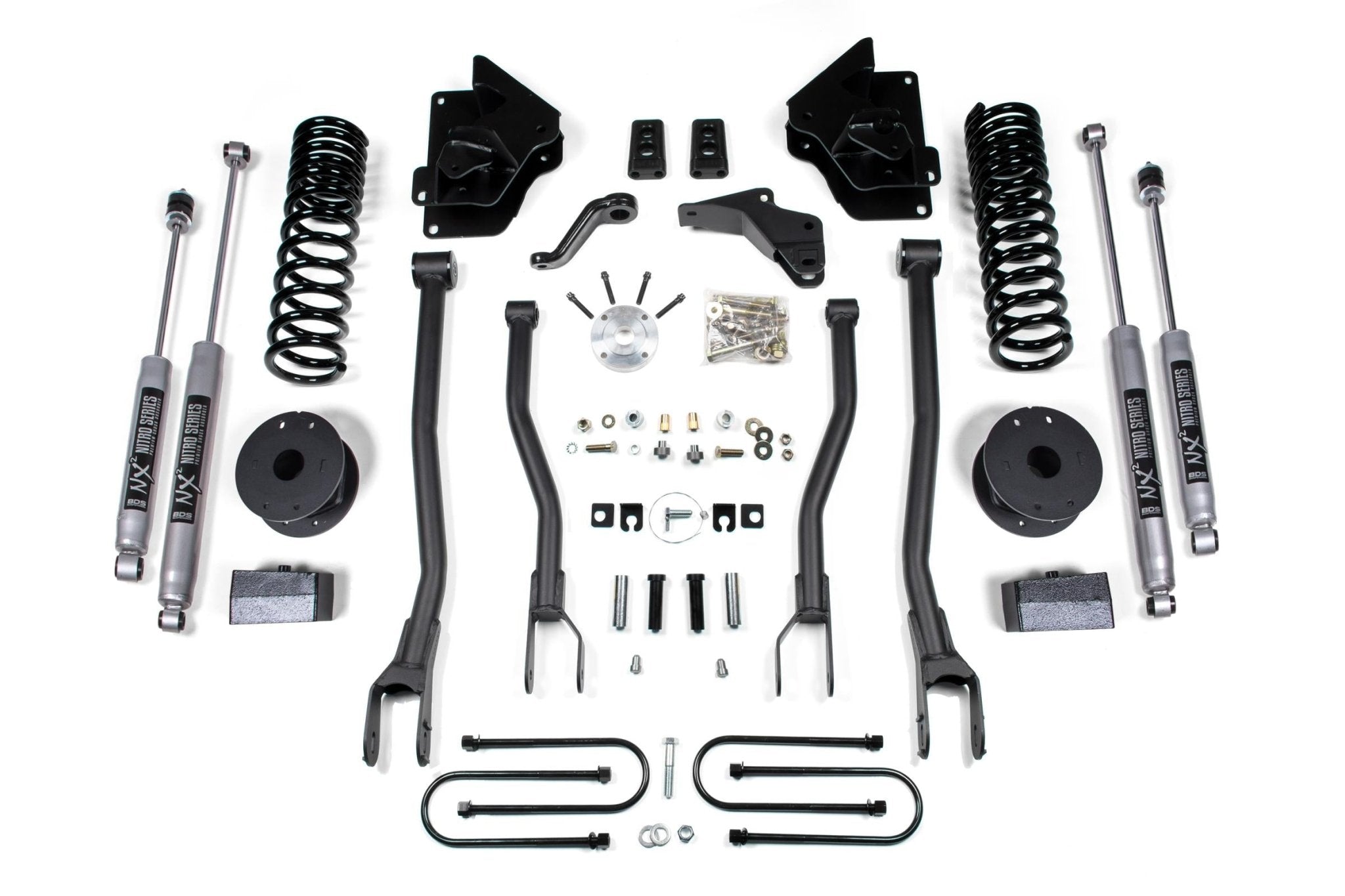 BDS Suspension 4 Inch Lift Kit w/ 4 - Link (2013 - 2018 3500 Cummins 4Wd, Rear Air Ride) - Southern Diesel Supply