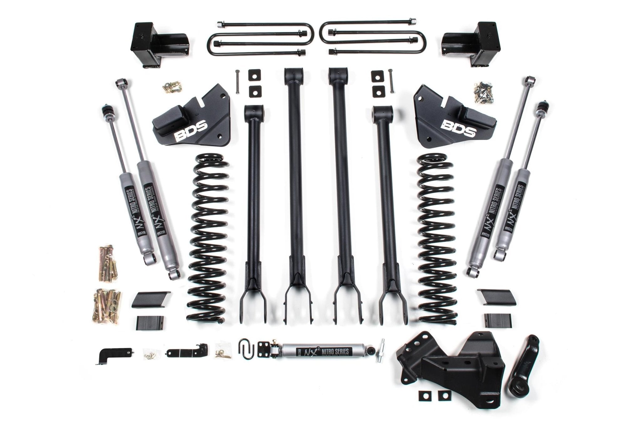 BDS Suspension 4 Inch Lift Kit w/ 4 - Link (2017 - 2019 Powerstroke DRW 4WD) - Southern Diesel Supply