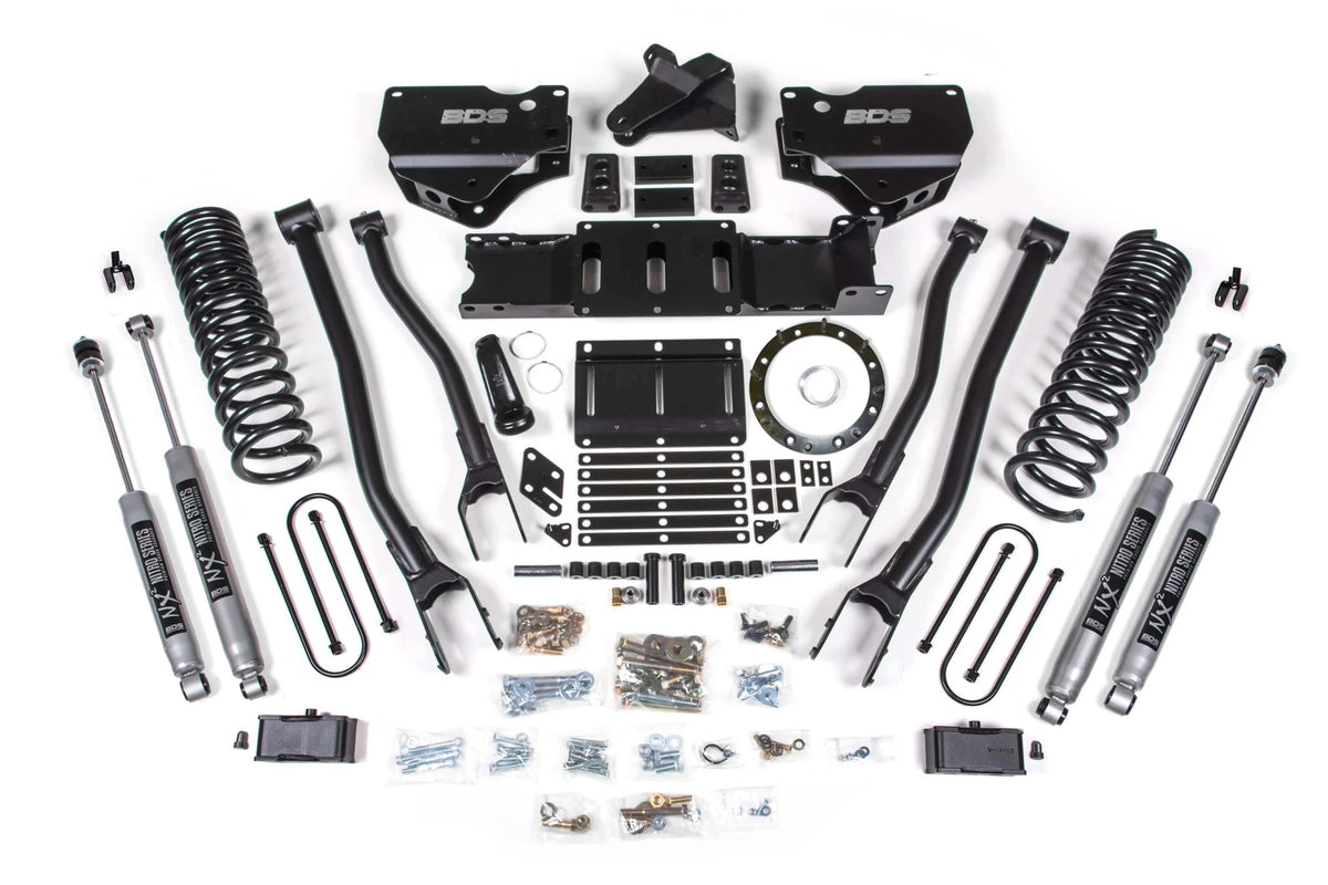 BDS Suspension 4 Inch Lift Kit w/ 4-Link (2019-2024 3500 6.7L Cummins 4WD) - Southern Diesel Supply