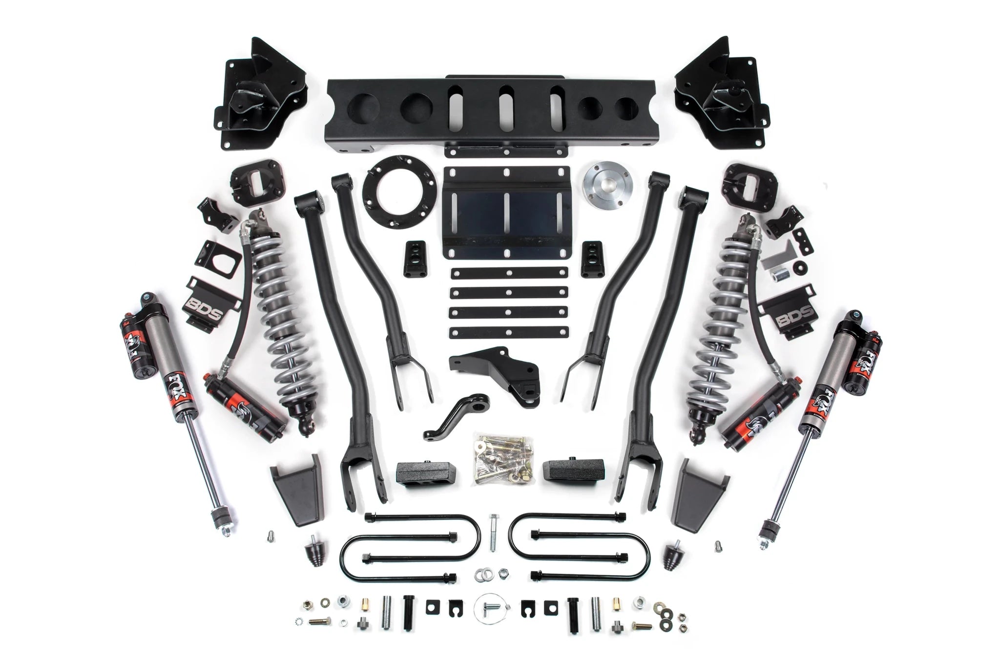 BDS Suspension 4 Inch Lift Kit w/ 4-Link FOX 2.5 Coil-Over Conversion (2013-2018 3500 6.7L Cummins 4WD) - Southern Diesel Supply