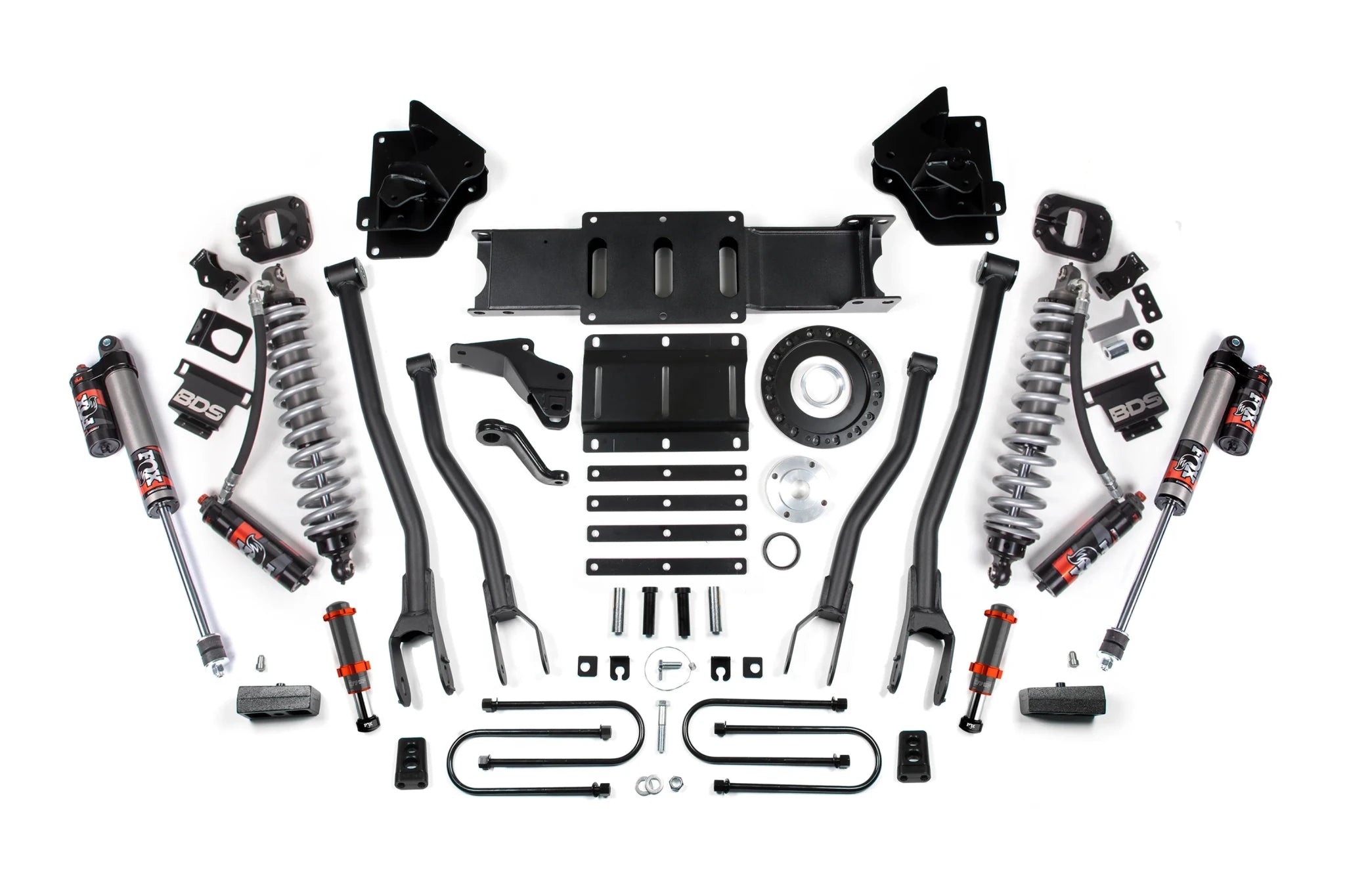 BDS Suspension 4 Inch Lift Kit w/ 4-Link FOX 2.5 Coil-Over Conversion (2013-2018 3500 6.7L Cummins 4WD) - Southern Diesel Supply