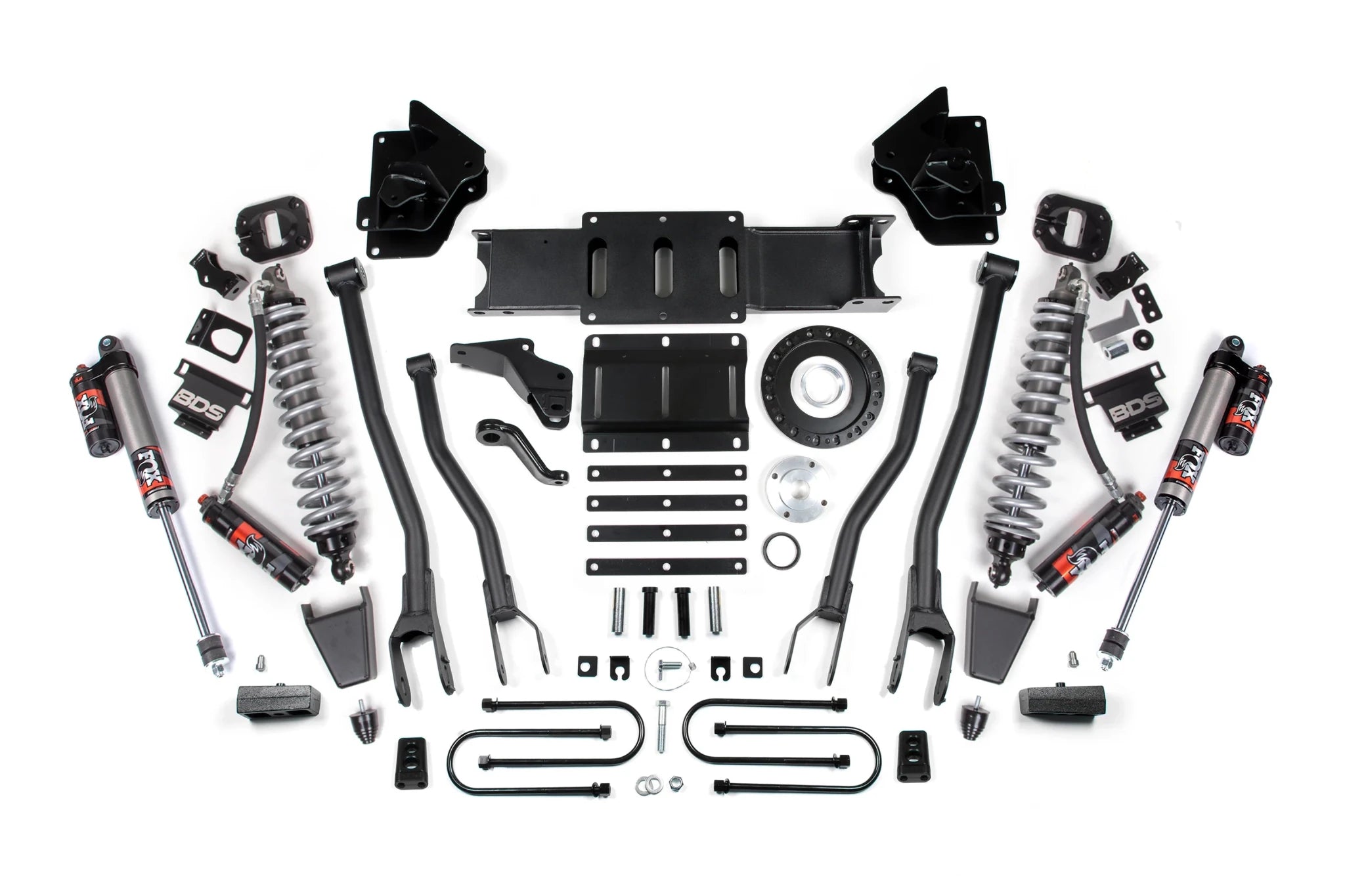 BDS Suspension 4 Inch Lift Kit w/ 4-Link FOX 2.5 Coil-Over Conversion (2013-2018 3500 6.7L Cummins 4WD) - Southern Diesel Supply