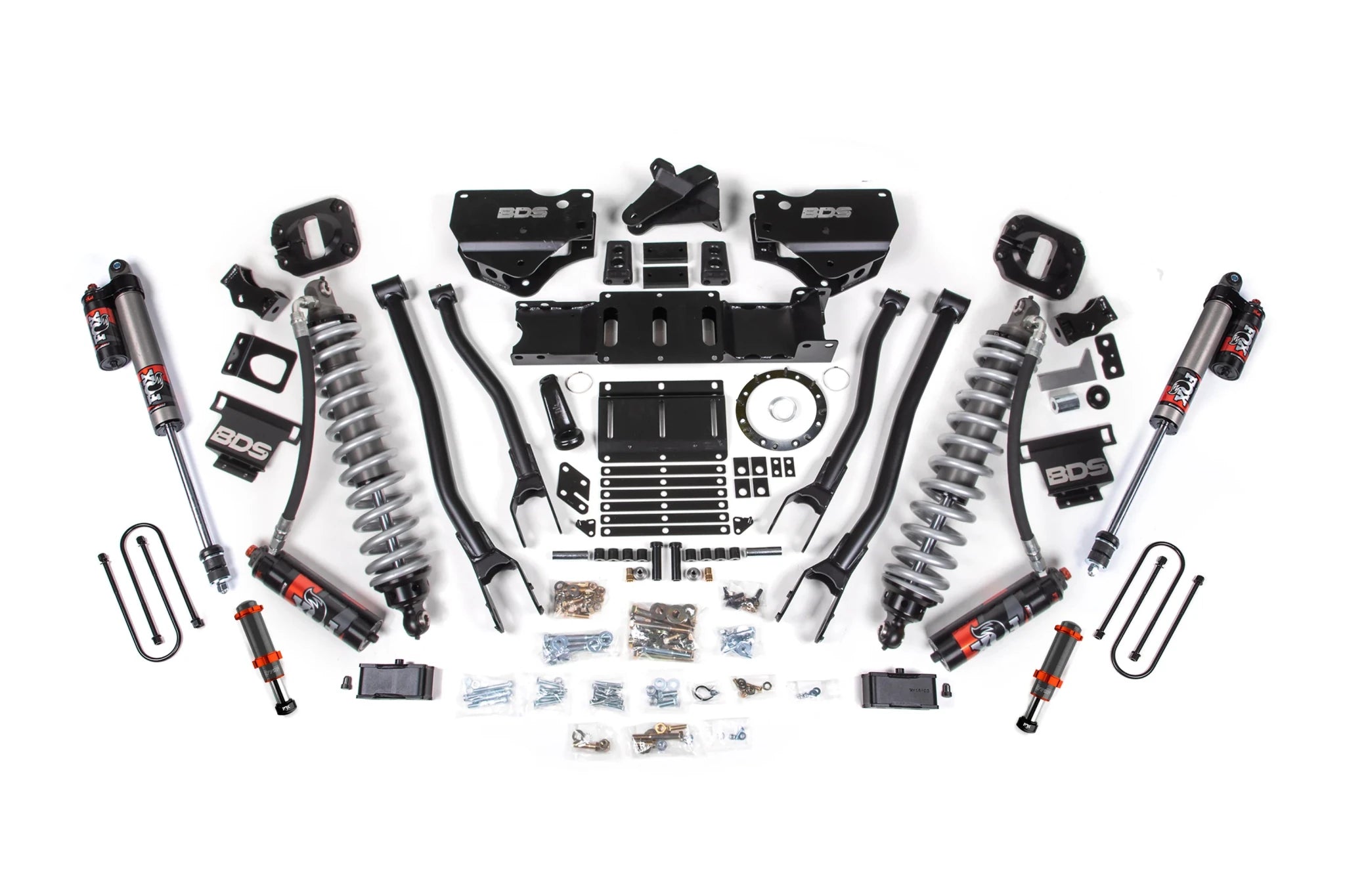 BDS Suspension 4 Inch Lift Kit w/ 4-Link FOX 2.5 Coil-Over Conversion (2019-2024 3500 6.7L Cummins 4WD) - Southern Diesel Supply
