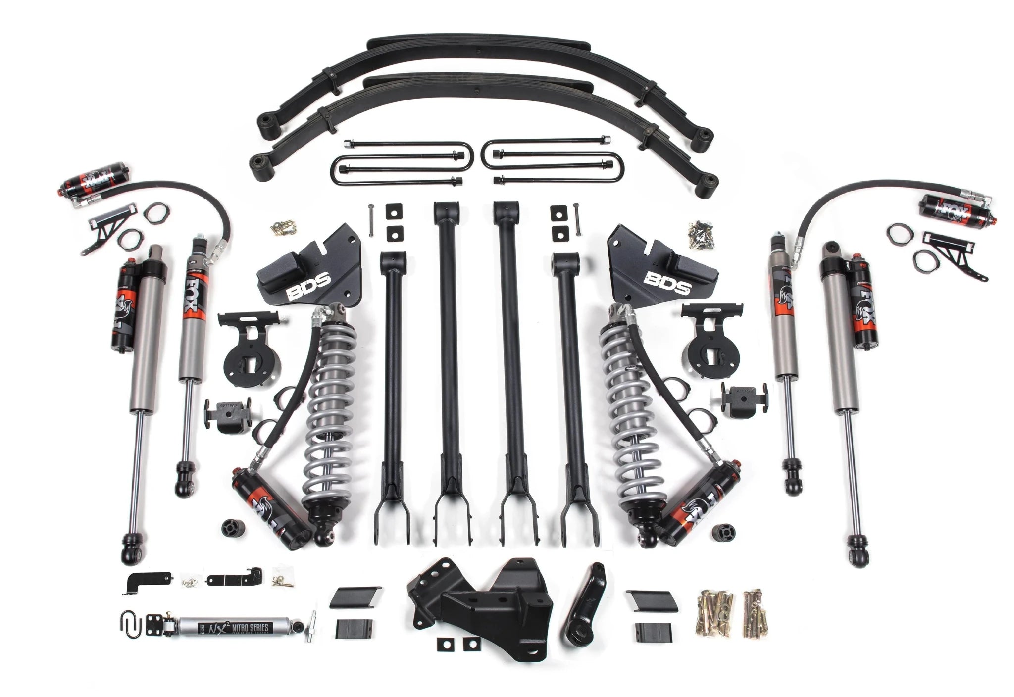 BDS Suspension 4 Inch Lift Kit w/ 4 - Link FOX 2.5 Performance Elite Coil - Over Conversion (2017 - 2019 Powerstroke 4WD) - Southern Diesel Supply