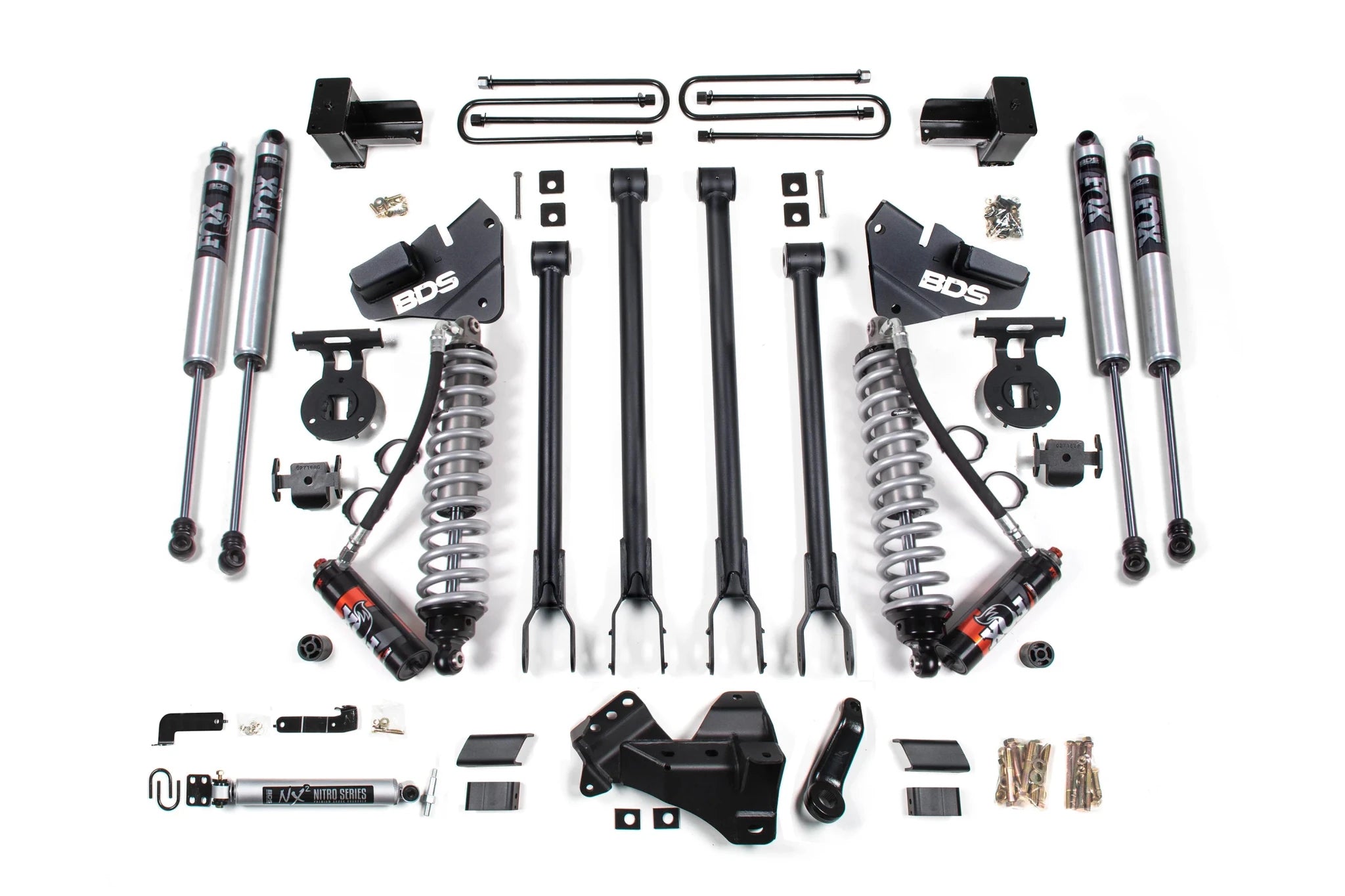 BDS Suspension 4 Inch Lift Kit w/ 4 - Link FOX 2.5 Performance Elite Coil - Over Conversion (2017 - 2019 Powerstroke 4WD) - Southern Diesel Supply