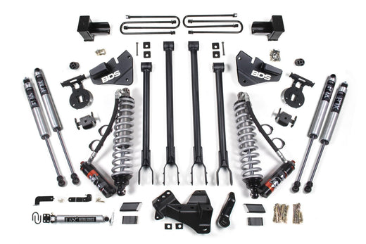 BDS Suspension 4 Inch Lift Kit w/ 4-Link FOX 2.5 Coil-Over Conversion (2017-2019 6.7L Powerstroke DRW, 4WD)