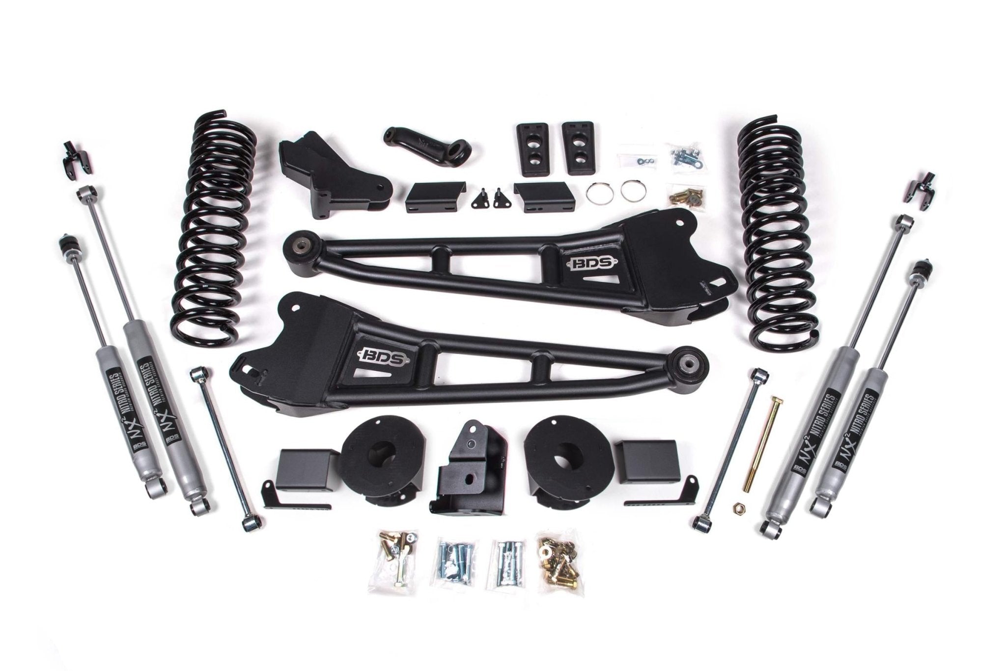BDS Suspension 4 Inch Lift Kit w/ Radius (2014 - 2018 2500 Cummins Rear Air Ride, 4WD) - Southern Diesel Supply