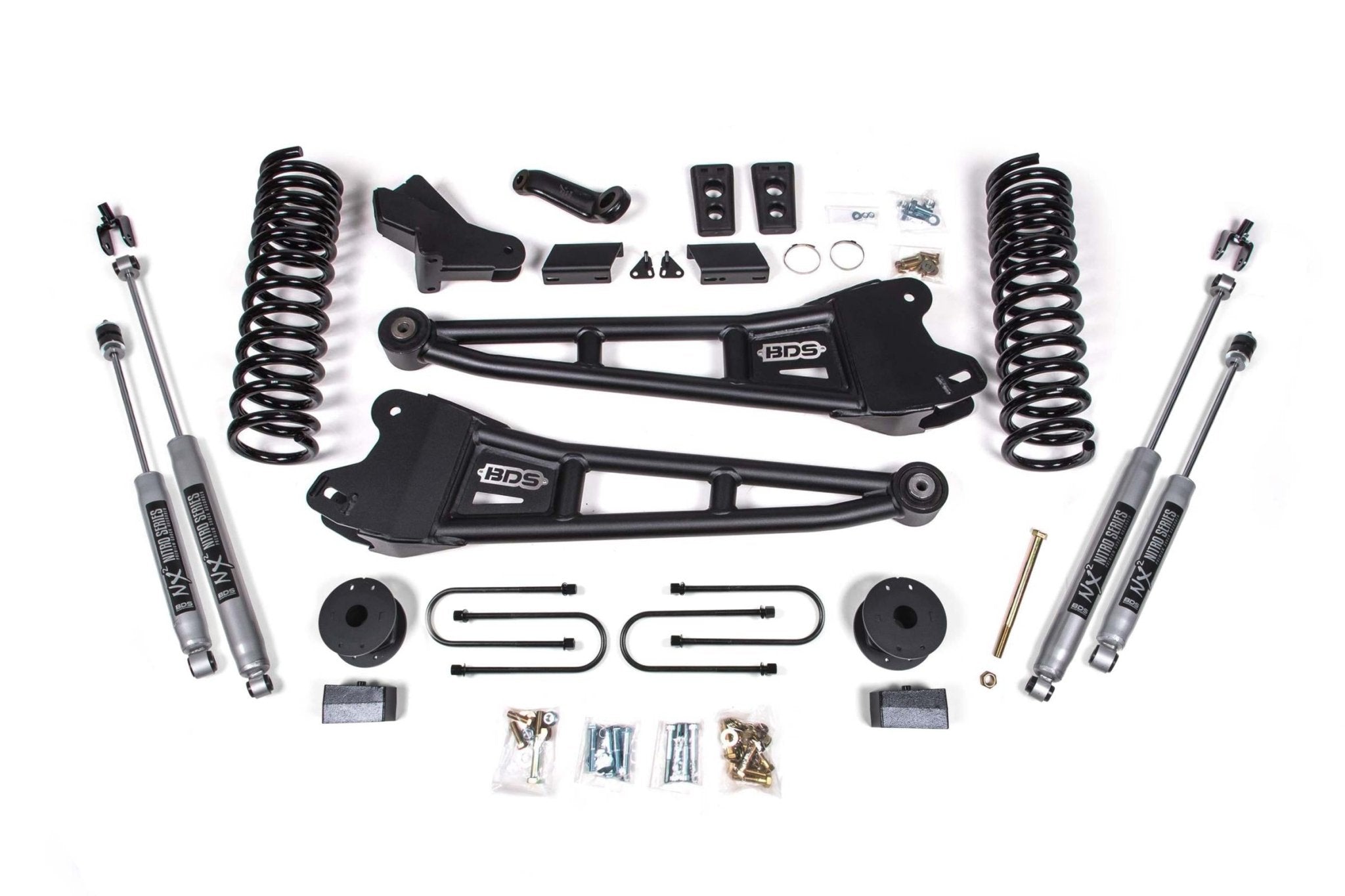 BDS Suspension 4 Inch Lift Kit w/ Radius Arm (2013 - 2018 3500 Cummins Rear Air Ride, 4WD) - Southern Diesel Supply