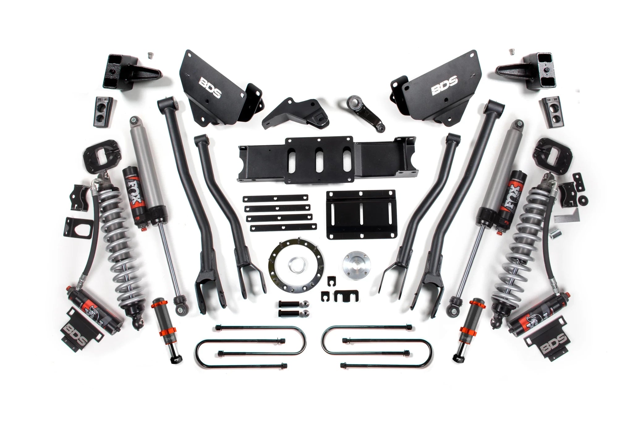 BDS Suspension 6 Inch Lift Kit w/ 4-Link FOX 2.5 Coil-Over Conversion (2013-2018 3500 6.7L Cummins 4WD) - Southern Diesel Supply