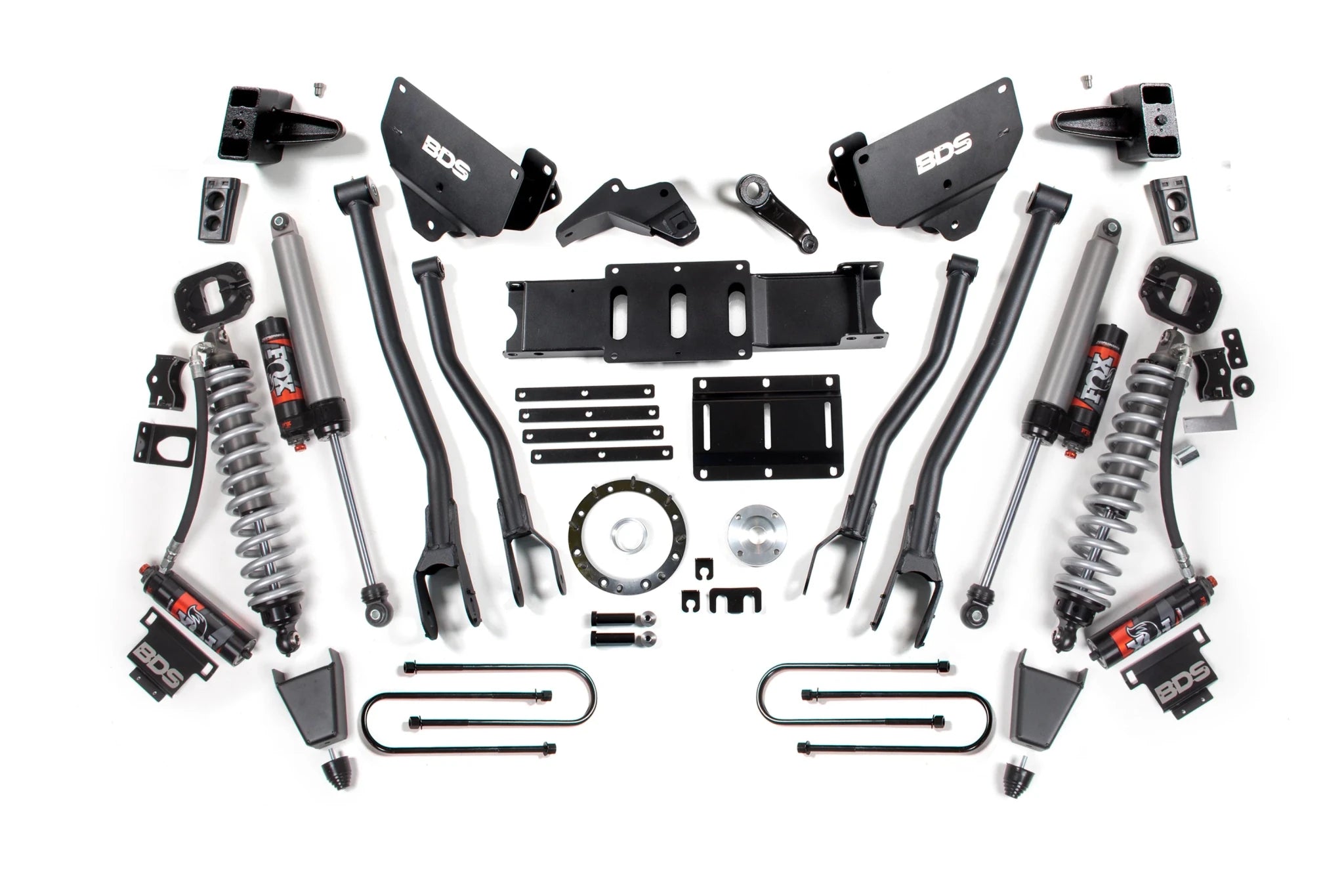 BDS Suspension 6 Inch Lift Kit w/ 4-Link FOX 2.5 Coil-Over Conversion (2013-2018 3500 6.7L Cummins 4WD) - Southern Diesel Supply