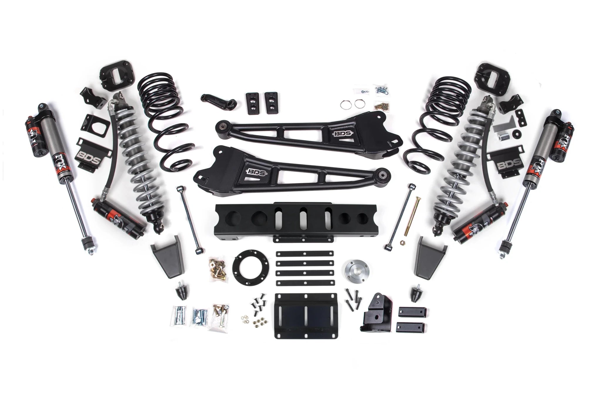 BDS Suspension 6 Inch Lift Kit w/ 4-Link FOX 2.5 Coil-Over Conversion (2013-2018 3500 6.7L Cummins 4WD) - Southern Diesel Supply