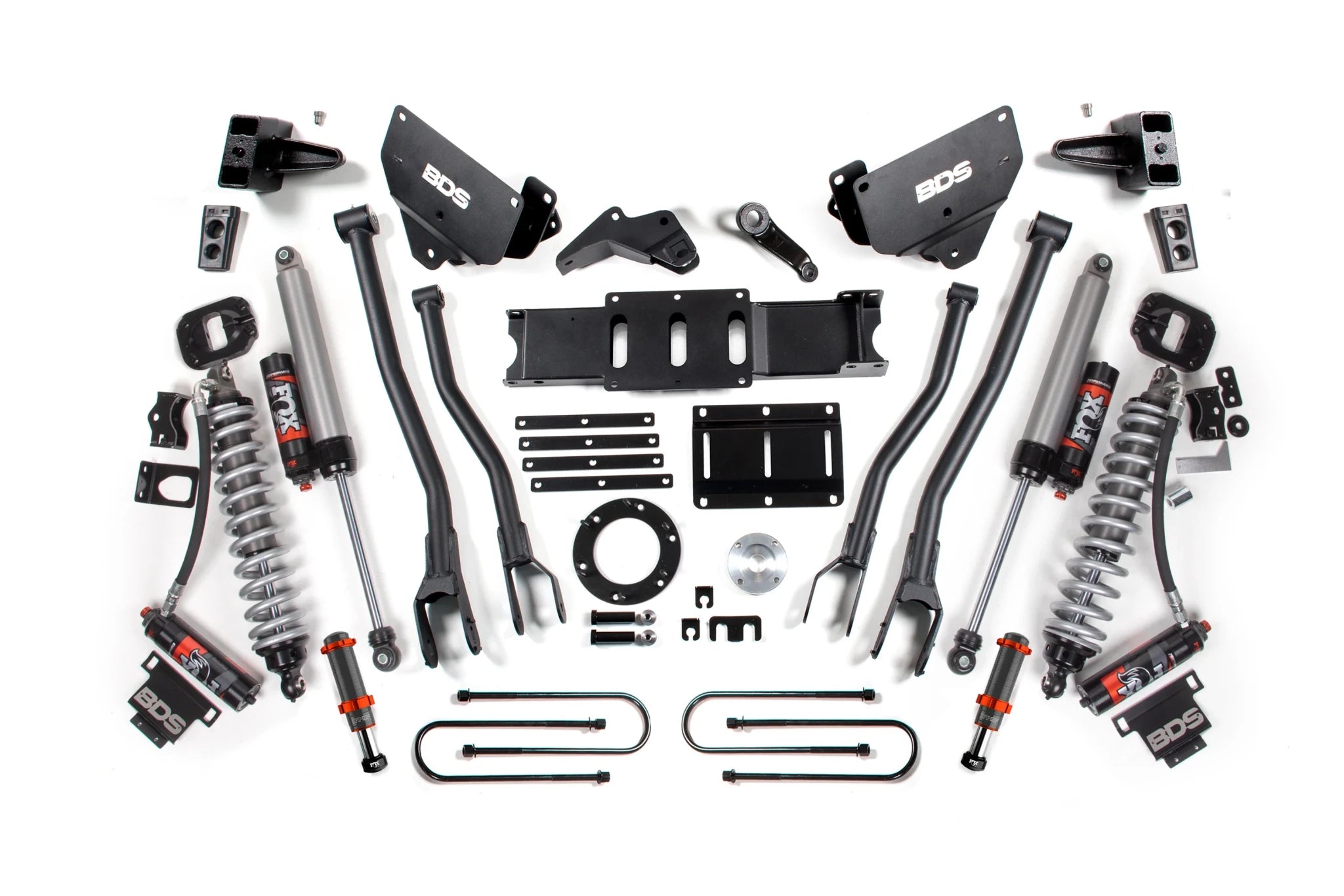 BDS Suspension 6 Inch Lift Kit w/ 4-Link FOX 2.5 Coil-Over Conversion (2013-2018 3500 6.7L Cummins 4WD) - Southern Diesel Supply