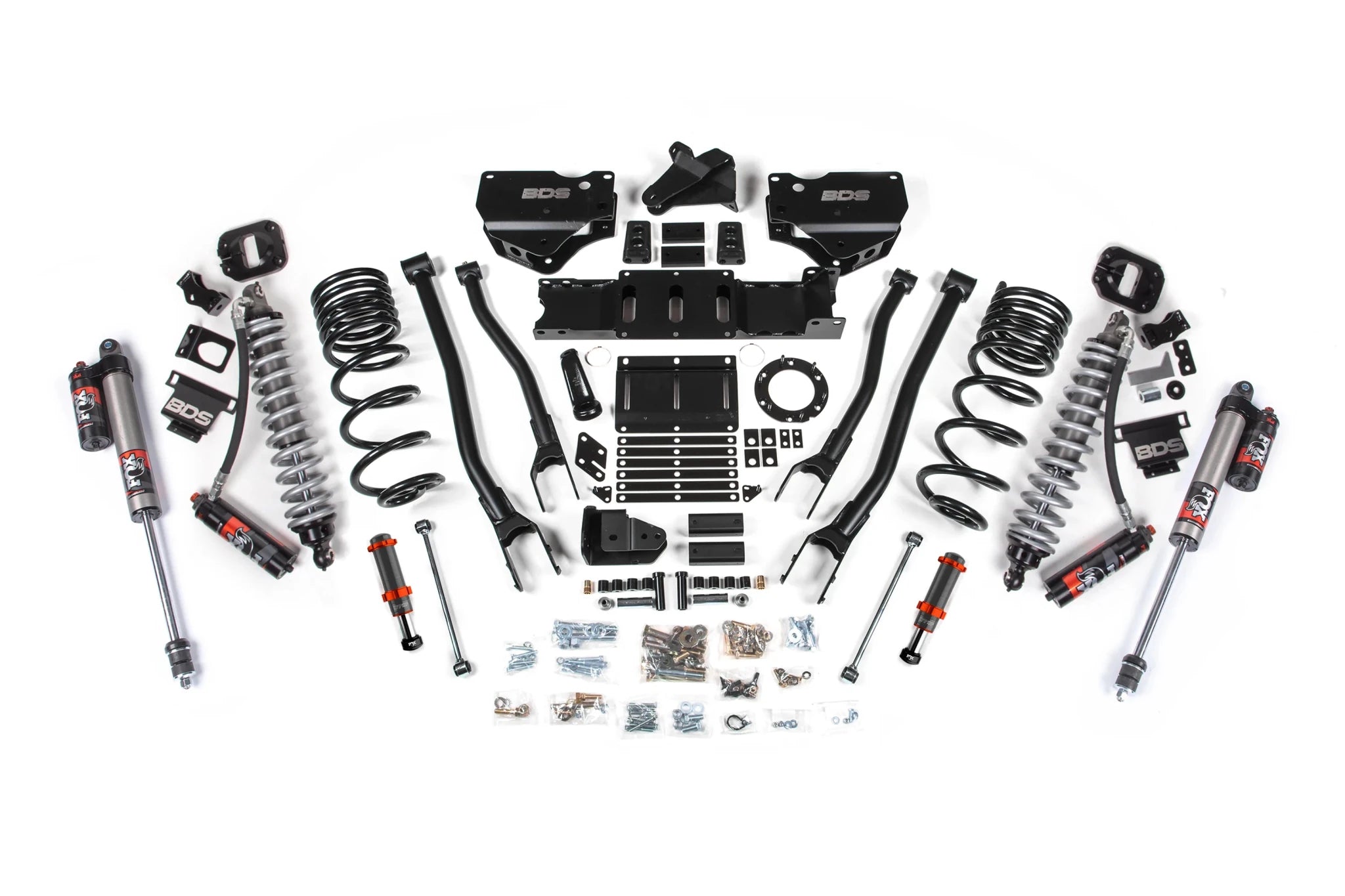 BDS Suspension 6 Inch Lift Kit w/ 4-Link FOX 2.5 Coil-Over Conversion (2019-2024 2500 6.7L Cummins 4WD) - Southern Diesel Supply