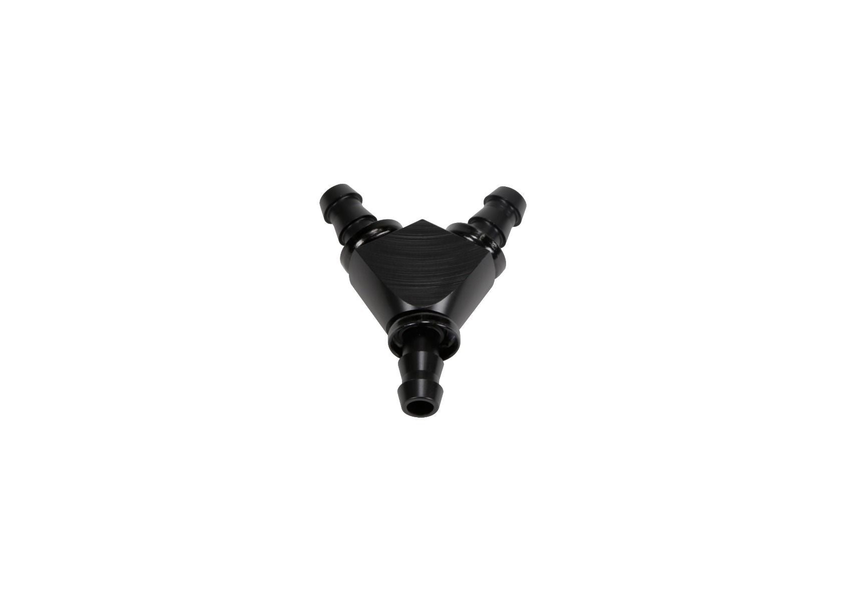 Fleece FPE - FIT - Y06 - BLK 3/8 Inch Black Anodized Aluminum Y Barbed Fitting (For - 6 Pushlock Hose) - Southern Diesel Supply