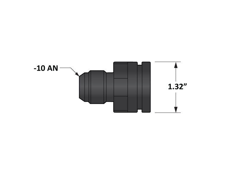 Fleece Performance Engineering | Fleece FPE - 34224 - B Adapter Fitting - 10AN Male to 1.325 Inch Bore | Lines and Hose - Southern Diesel Supply