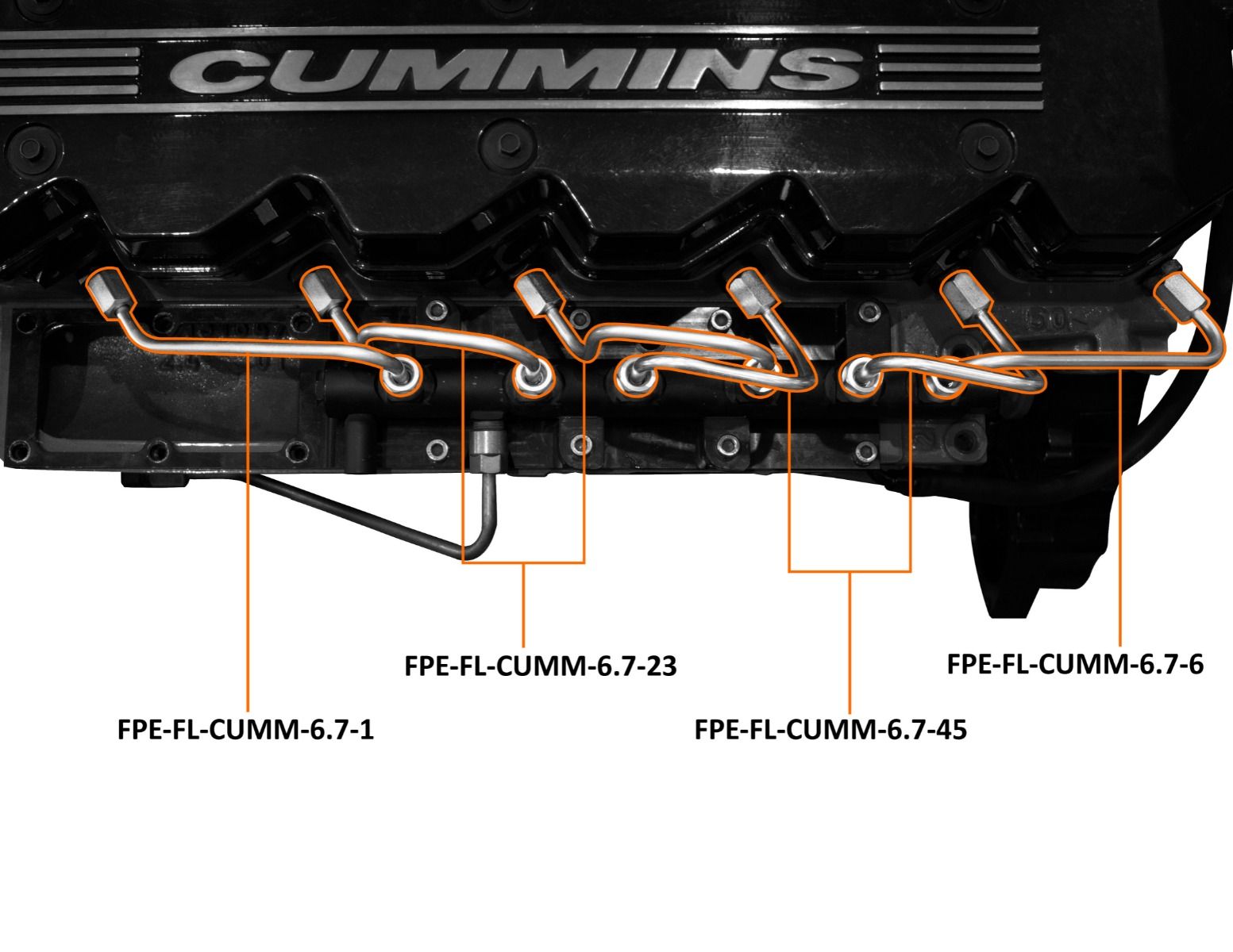 Fleece Performance Engineering | Fleece FPE - FL - CUMM - 6.7 - SET Cummins Fuel Injection Line Set (2007.5 - 2018 Cummins) | Fuel System - Southern Diesel Supply