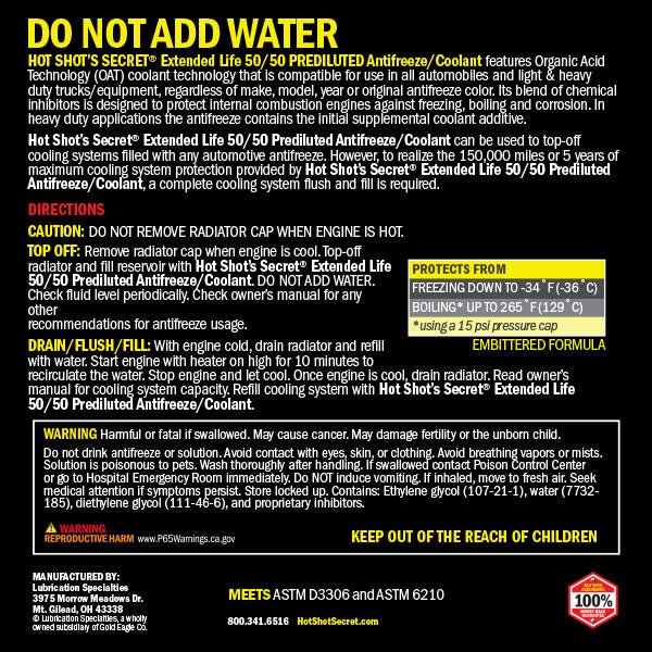 Hot Shot's Secret 150,000 Mile Heavy Duty Extended Life Yellow (1 Gal) - Southern Diesel Supply