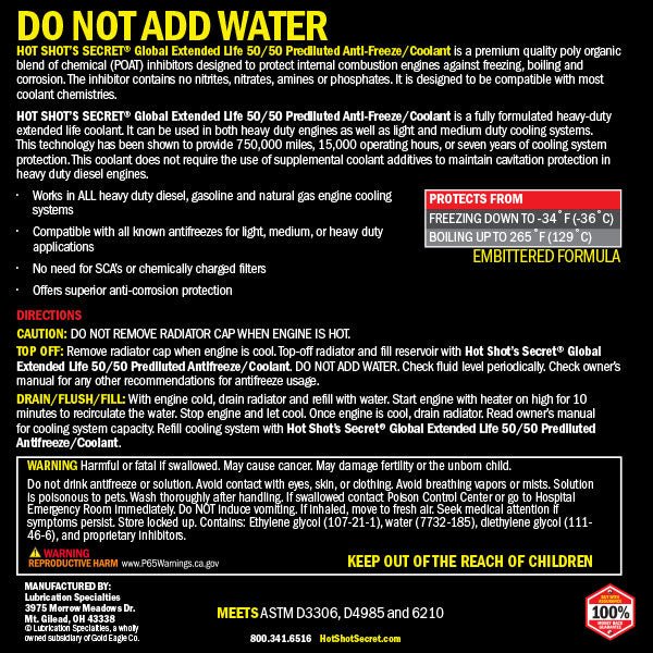 Hot Shot's Secret 750,000 Mile Heavy Duty Ultra Long Life Red (1 Gal) - Southern Diesel Supply