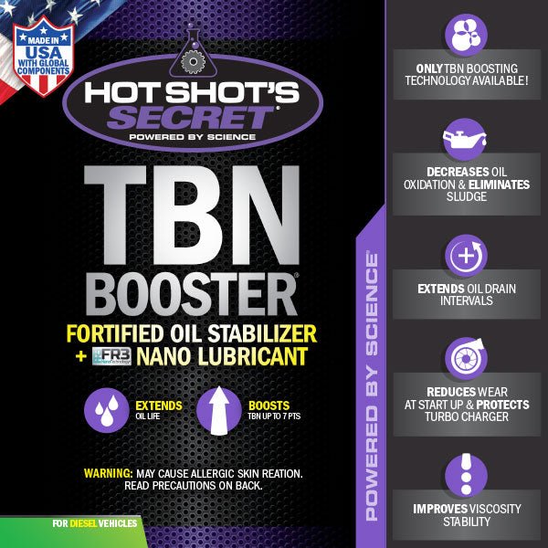 Hot Shot's Secret TBN Booster Fortified Oil Stabilizer (16oz) - Southern Diesel Supply