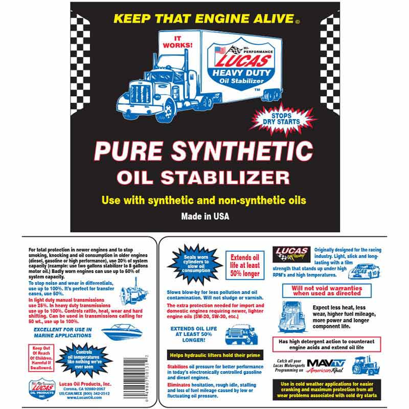 Lucas Oil 10130 Synthetic Heavy Duty Oil Stabilizer - Southern Diesel Supply