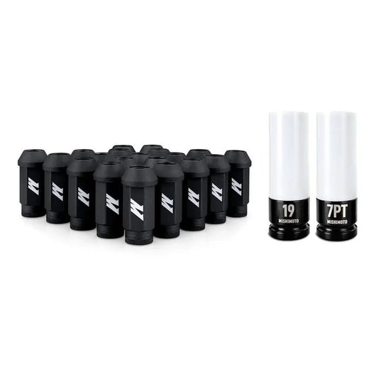 Mishimoto MMLG-M14-20LBK Black M14x1.5 Lug Nut Kit With Wheel Locks (20-Pack) (2014-2018 3.0L EcoDiesel)