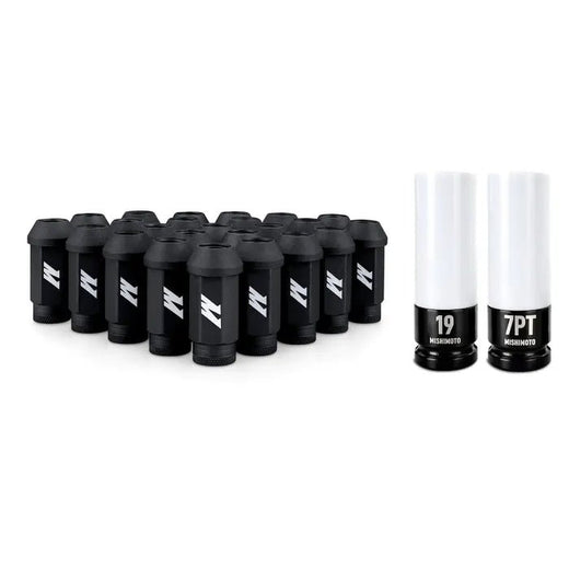 Mishimoto MMLG-M14-24LBK Black M14x1.5 Lug Nut Kit With Wheel Locks (24-Pack) (2019-2024 3.0L Duramax)
