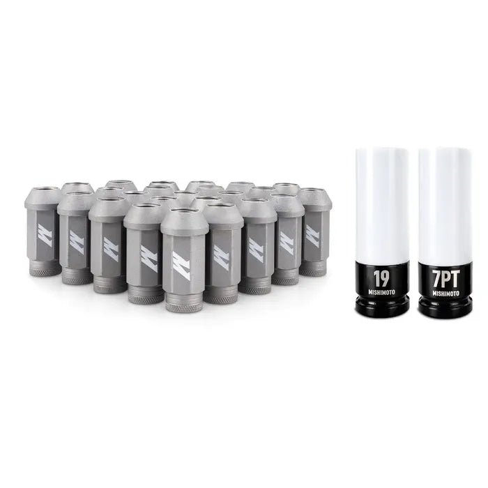 Mishimoto MMLG - M14 - 24LSL Silver M14x1.5 Lug Nut Kit With Wheel Locks (24 - Pack) (2020 - 2024 3.0L Duramax) - Southern Diesel Supply